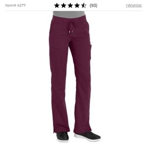 Greys Anatomy Destination scrub pants, SP, wine